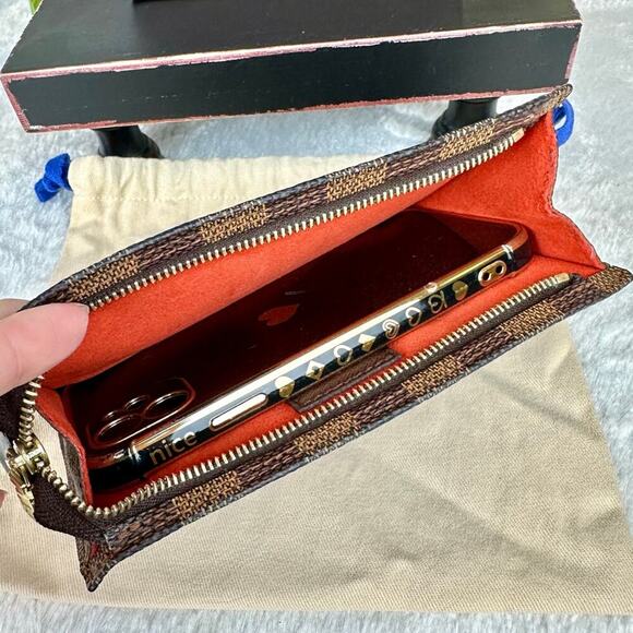 Louis Vuitton Damier Ebene Marais Bucket Bag PM Pouch Crossbody Bag RARE! - Picture 13 of 13